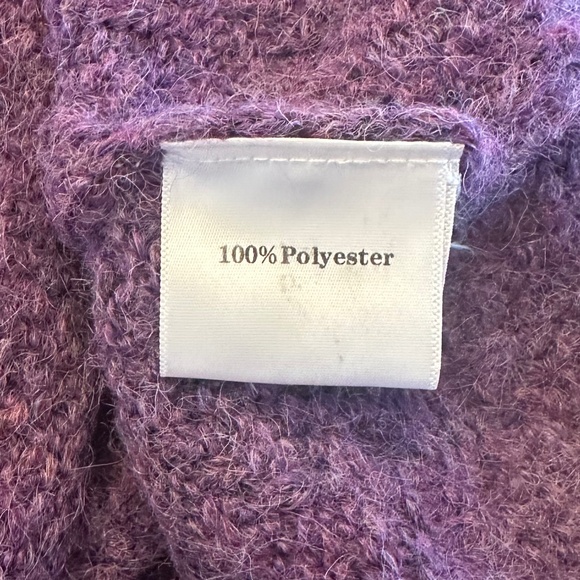 NWT - KATE HEWKO Heathered Purple Knit Balloon Sleeve Sweater - OS - Picture 15 of 16